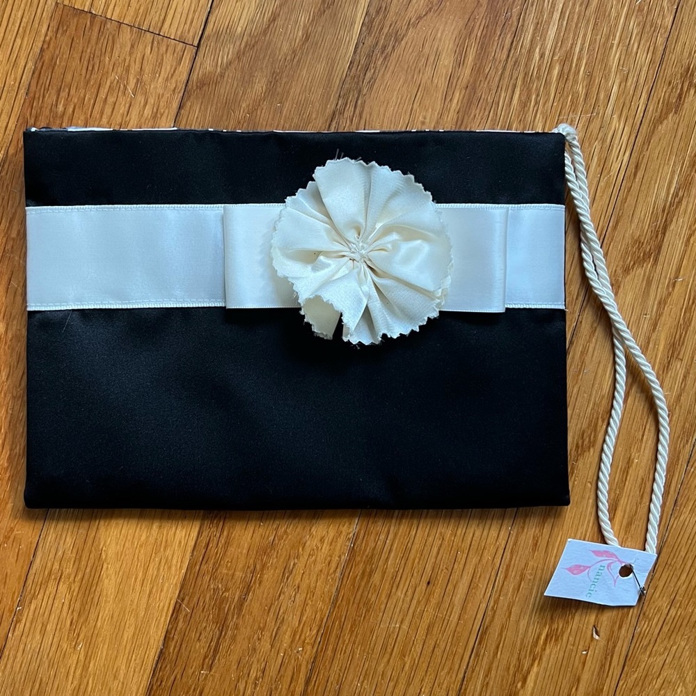 Nancie satin wristlet bag.
